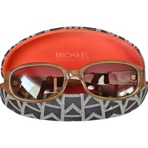 New Michael Kors Caramel Brown Sunglasses with Hard Case